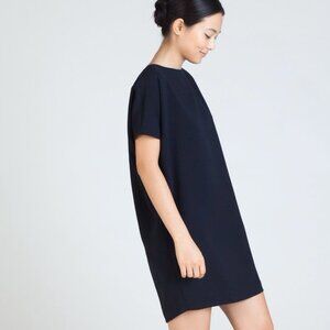 Kaarem Angle Mini Dolman Open Back Dress / Size Small / Black Blue